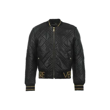 VERSACE JEANS COUTURE FW23 Leather Jacket Men's Black