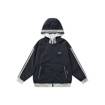 BORDERLESS BDLS Jackets Coats Unisex Navy Blue+Heather Gray