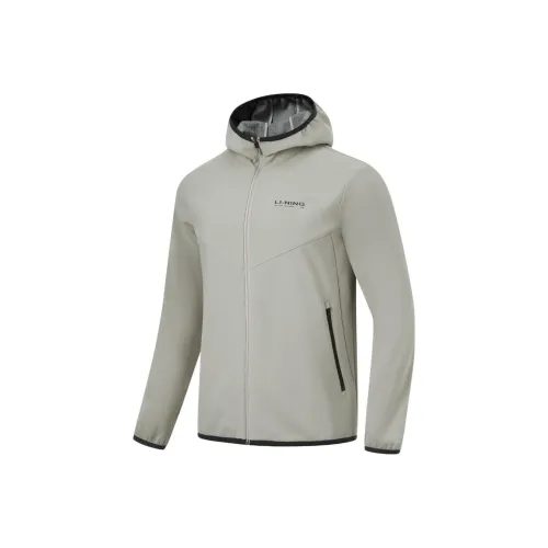 LiNing Fitness Series Trench Coat Men's Rock Ridge Gray
