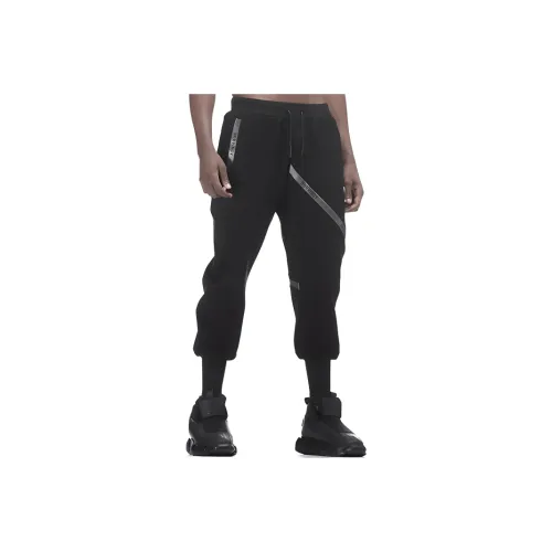 NORVINCY Spring And Autumn Elegant And Comfortable Ribbed Elastic Cuff Running Harem Pants Unisex Black