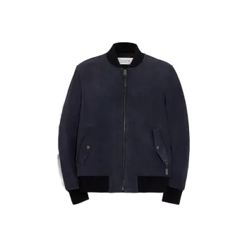 COACH Leather Jackets Men Blue