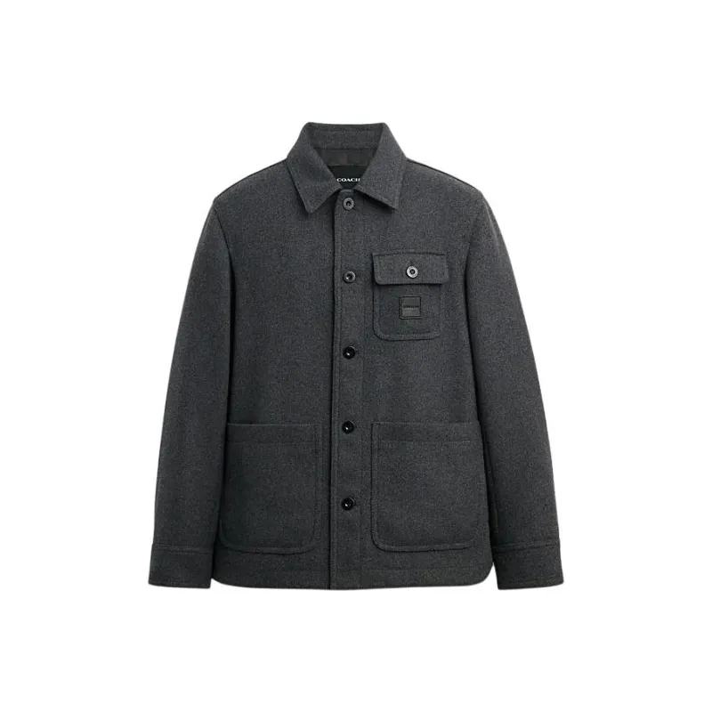 COACH SS24 Jackets & Coats Men's Charcoal Black-0