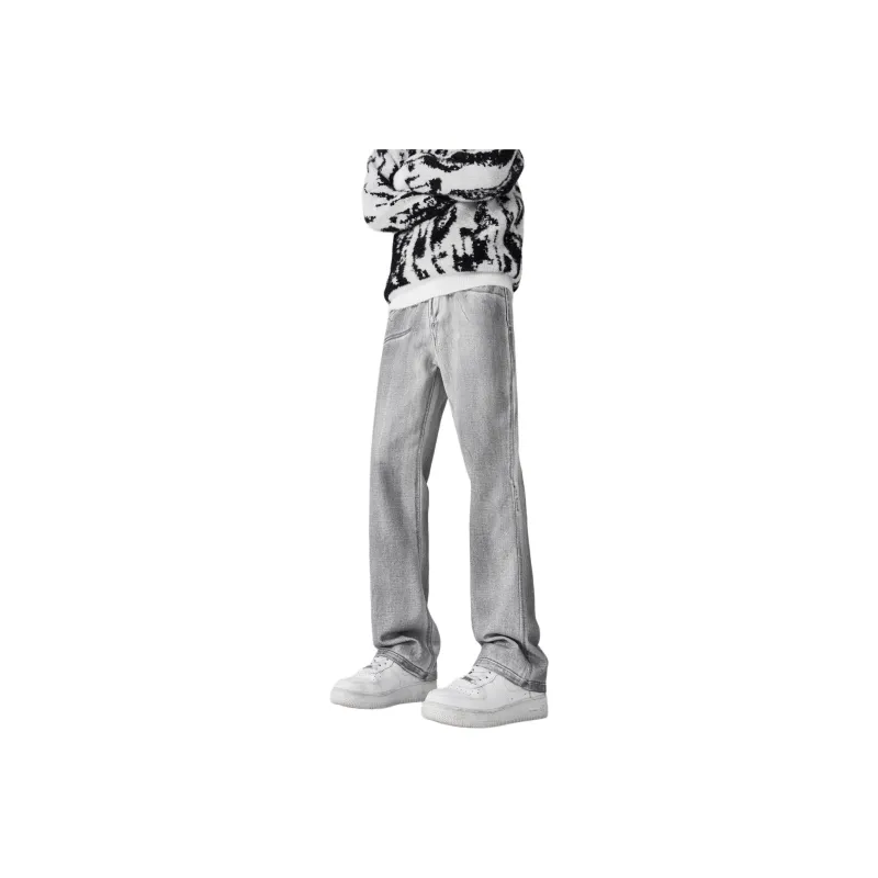 GROGNAK Street Graffiti Jeans Unisex White Gray-0