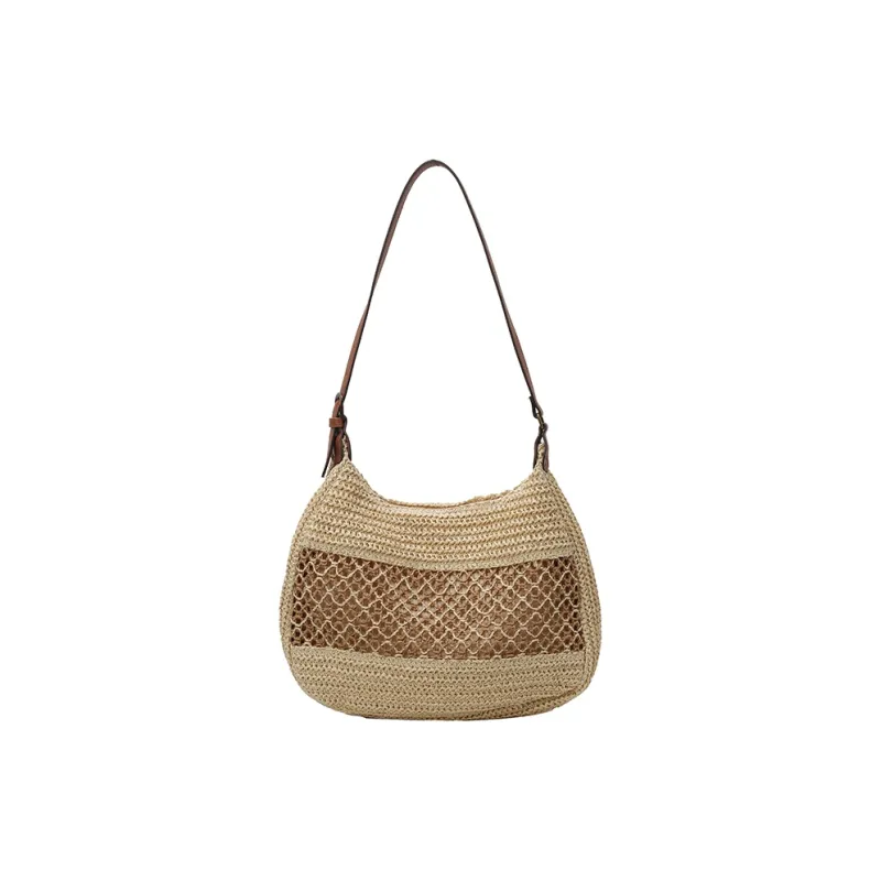 Wenpercy Woven Shoulder Bag Women's Ecru/Khaki-0