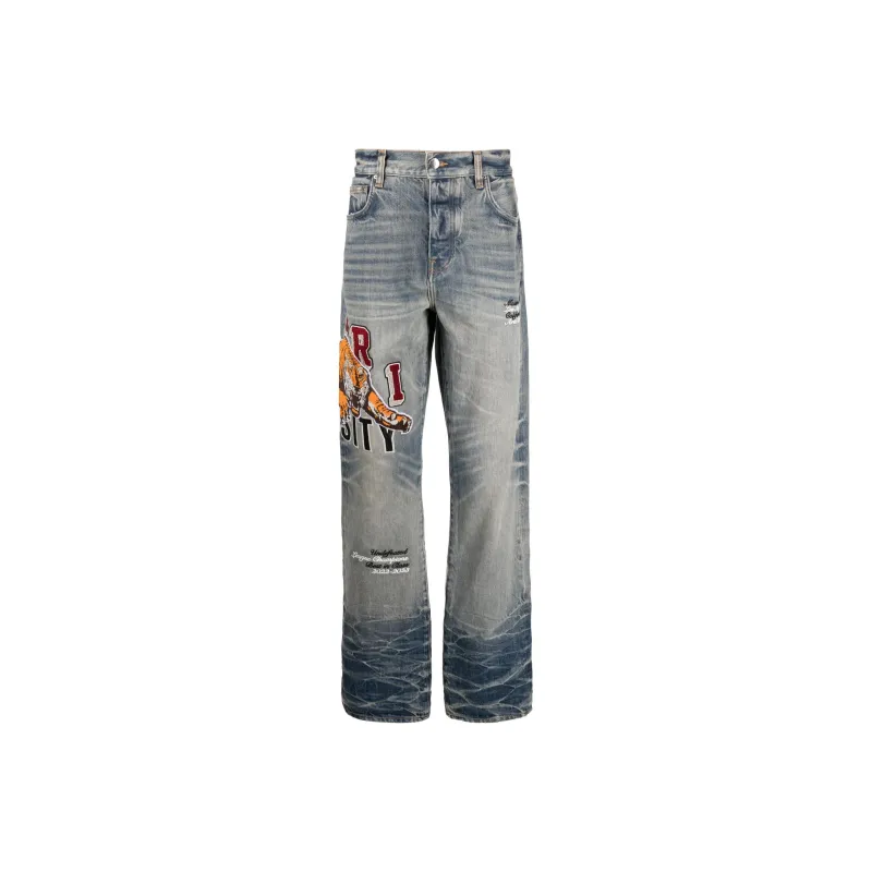 AMIRI Varsity Tiger Straight leg Jeans-0