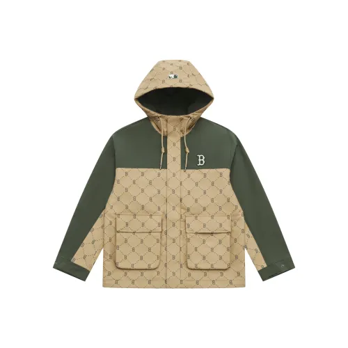 MLB MONOGRAM Collection Boston Red Sox SS25 Windproof Jacket Unisex Dark Khaki