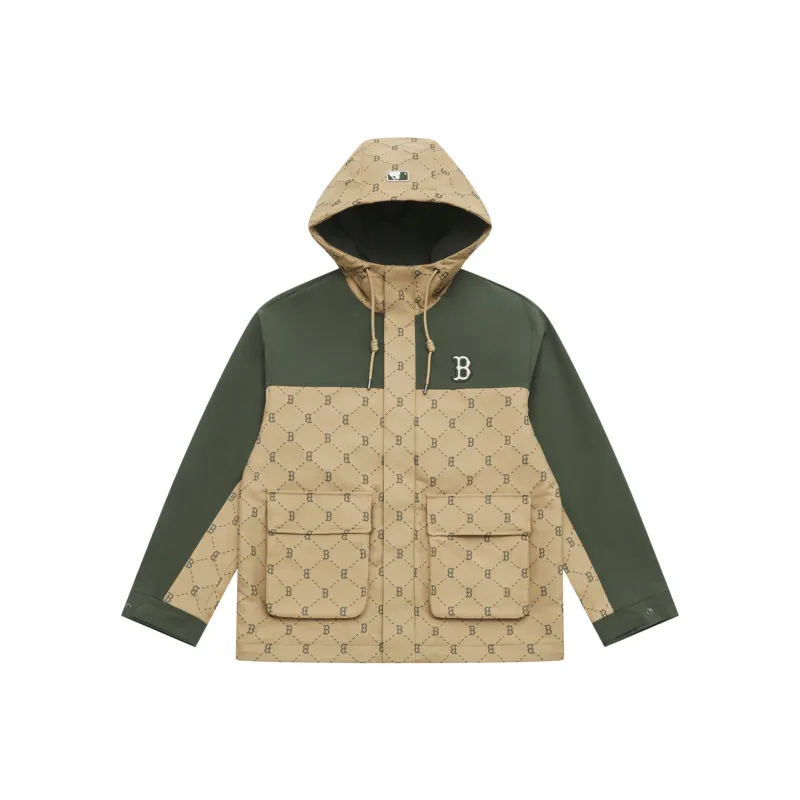 MLB MONOGRAM Collection Boston Red Sox SS25 Windproof Jacket Unisex Dark Khaki-0