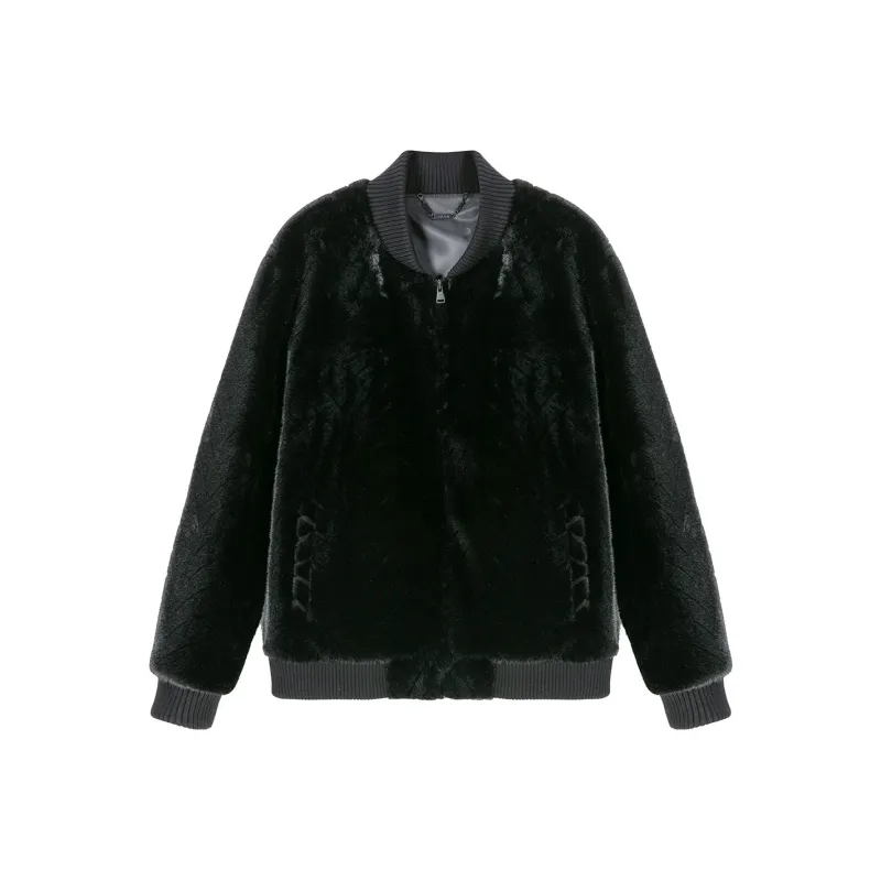 DAVID NAMAN Fur Coat Men's Black-0