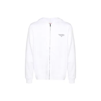 Valentino Logo print Zip up Hoodie