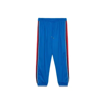 GUCCI FW22 Knitted Sports Pants Men's Blue