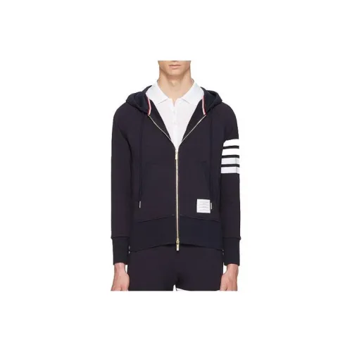 THOM BROWNE Classic Loopback 4 Bar Full zip Hoodie