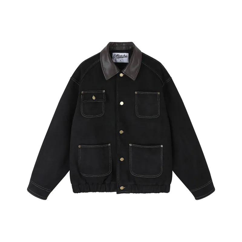 MATCHA STORY College Series Jackets Coats Unisex Brown-5