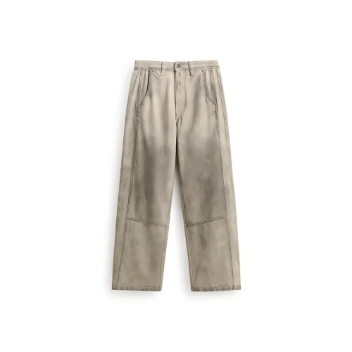 ZENGZHI Jeans Unisex Dirty Apricot