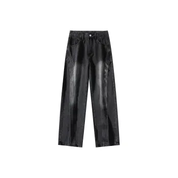 RENBEN Luxury Streetwear Black Men's Pants Blue Jeans For Summer Unisex