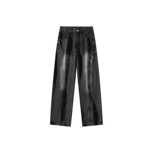 RENBEN Luxury Streetwear Black Men's Pants Blue Jeans For Summer Unisex