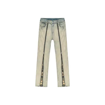 XINYINSU Jeans Unisex Yellow Mud