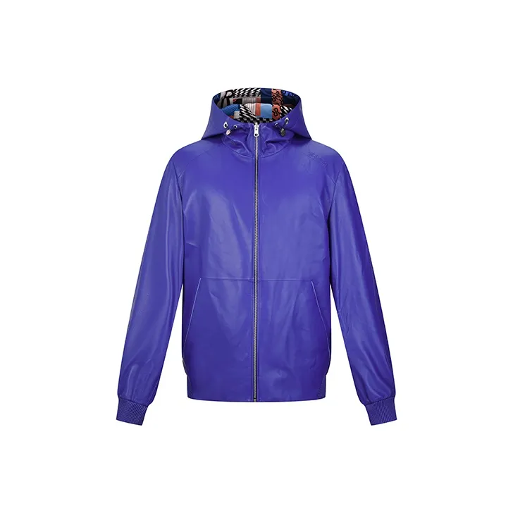 RARE Leather Jackets Men Royal Blue-0