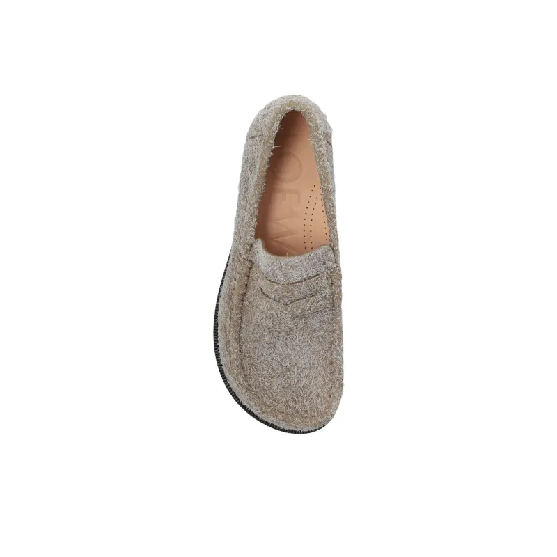 LOEWE Campo Round Asymmetrical Toe Loafers-3