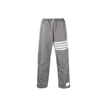 THOM BROWNE High Waist 4 Bar Striped Track Pants