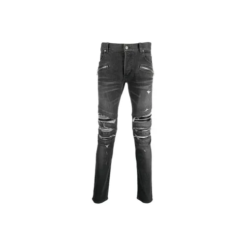 BALMAIN Jeans Men Black Gray Color