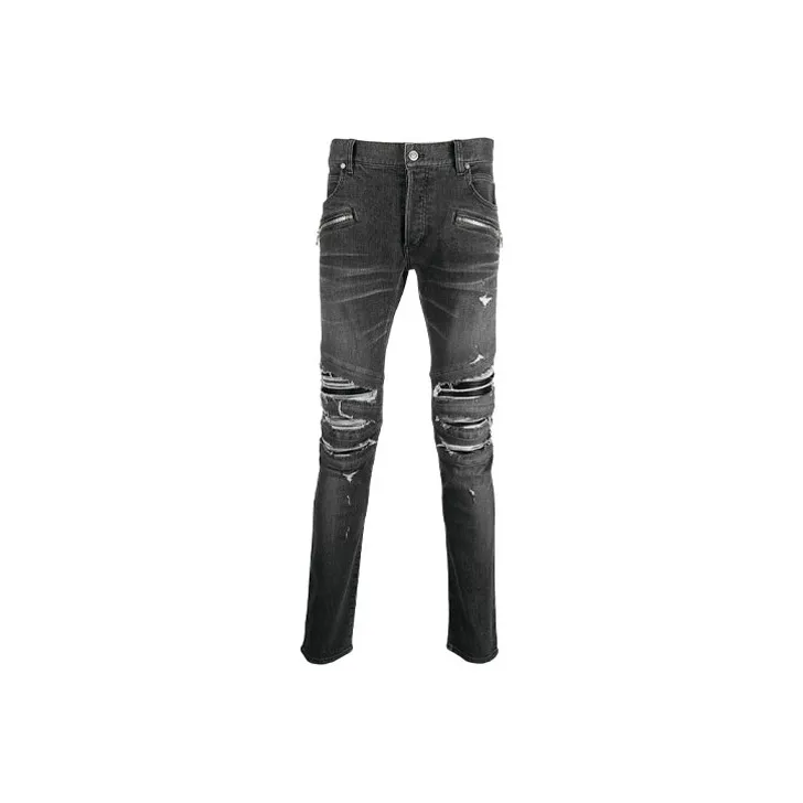 BALMAIN Ripped detailing Slim fit Jeans-0