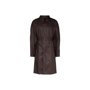 Ferragamo Trench Coats Men Coffee