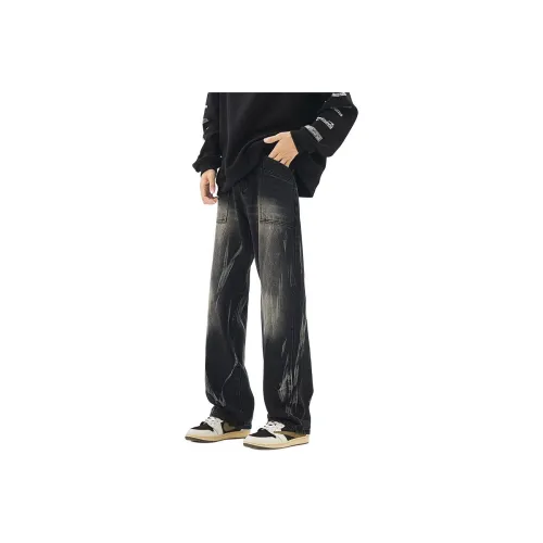 NVRFRGT Jeans Unisex Black Gray Color