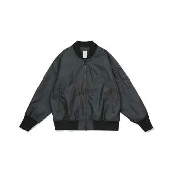 SET FUNS Spring And Fall Season Outdoor Style Leather Jacket Brand Logo Unisex Charcoal Black
