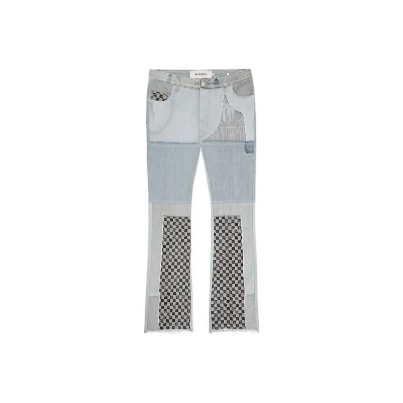 Misbhv Upcycled Monogram-patchwork Jeans-0