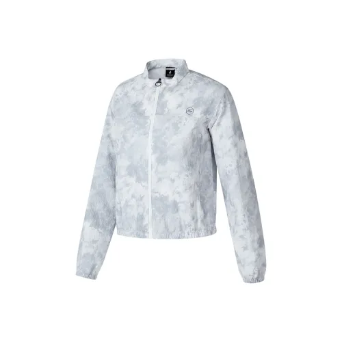 Skechers Jackets Coats Women's Ink Wash White Base All Over Print