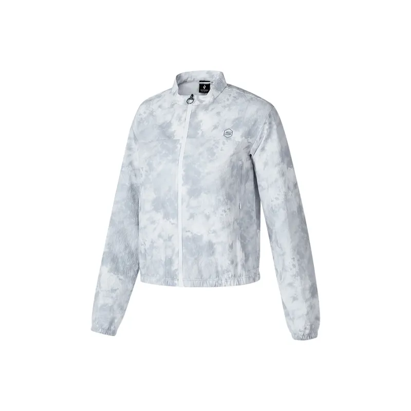 Skechers Jackets Coats Women's Ink Wash White Base All Over Print-0
