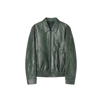 DAVID NAMAN Leather Jackets Men Green