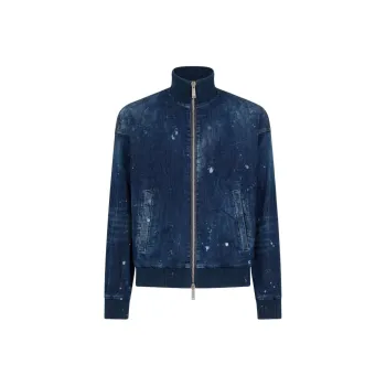 DSQUARED 2 LLogo Printed Zipped Denim Jacket