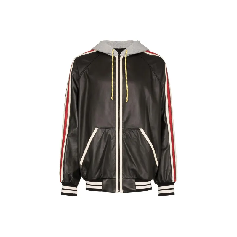 GUCCI Leather Jacket Men's Black-0