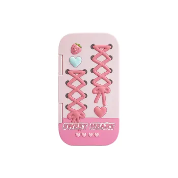 Sopi Silicone Material Flap Bowknot Strawberry Phone Cases Compatible With IPhone 16/15 Pro Max/Apple 13/14 Pro/Max