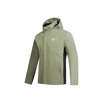 QIAODAN Trench Coat Men's Misty Swamp/Black