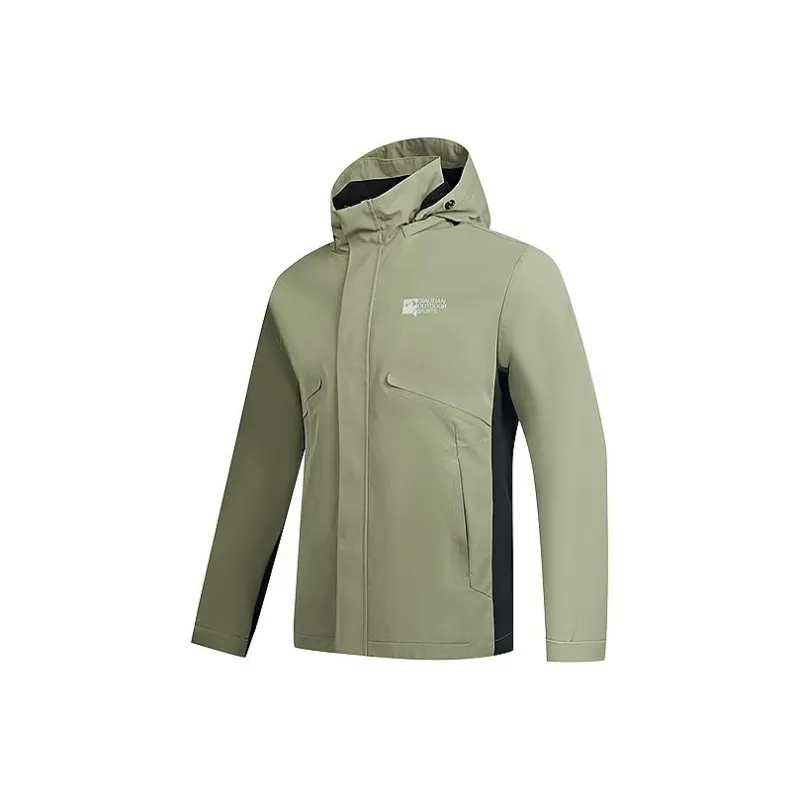 QIAODAN Trench Coat Men's Misty Swamp/Black-0