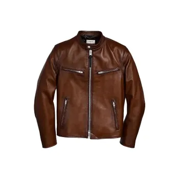 COACH Leather Jacket Men's Dark Brown