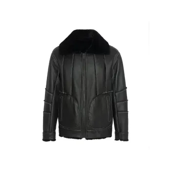 ANDREW MACKENZIE Leather Jacket Men's Black