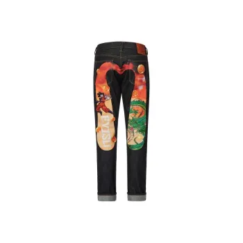 EVISU X Dragon Ball Z Co Branded Jeans Men Denim Blue