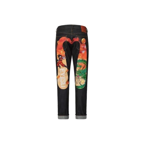 에비수 EVISU X 드래곤 볼 Z 데님 블루 남성 청바지