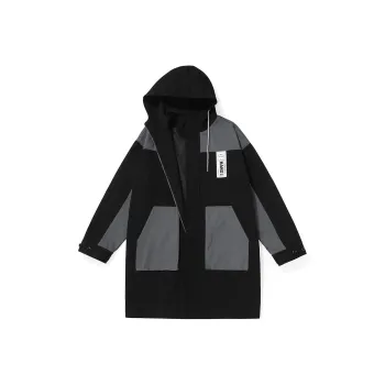 GENANX Trench Coats Unisex Black Gray Color