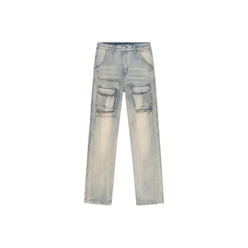 XINYINSU Jeans Unisex Yellow Mud