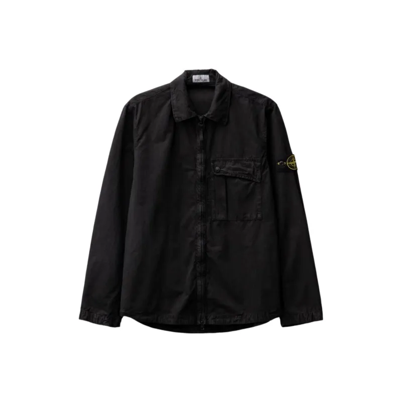 STONE ISLAND Long Sleeved Zip Up Shirt-0