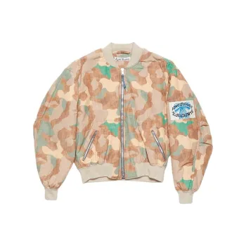 Acne Studios Camouflage Printed Zip Up Bomber Jacket