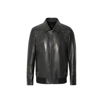 ANDREW MACKENZIE FW23 Leather Jacket Men's Black
