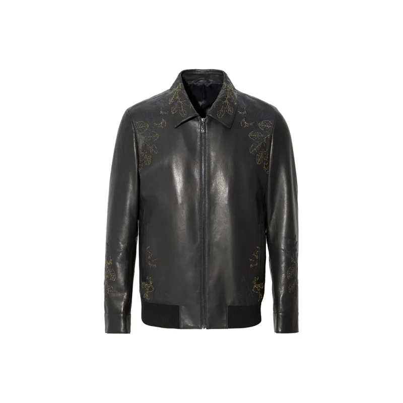 ANDREW MACKENZIE FW23 Leather Jacket Men's Black-0
