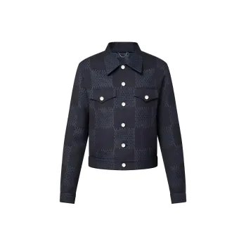 LOUIS VUITTON Damier Tailored Wool Trucker Jacket