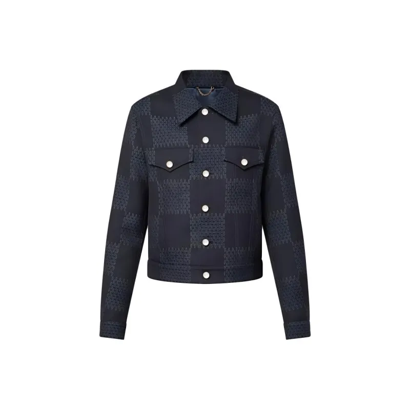 LOUIS VUITTON Damier Tailored Wool Trucker Jacket-0