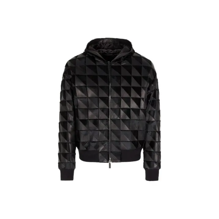 GIORGIO ARMANI FW23 Leather Jacket Men's Black-0